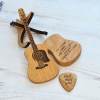 Wooden Acoustic Guitar Pick Box with Stand, Personalized Guitar Box for Pick