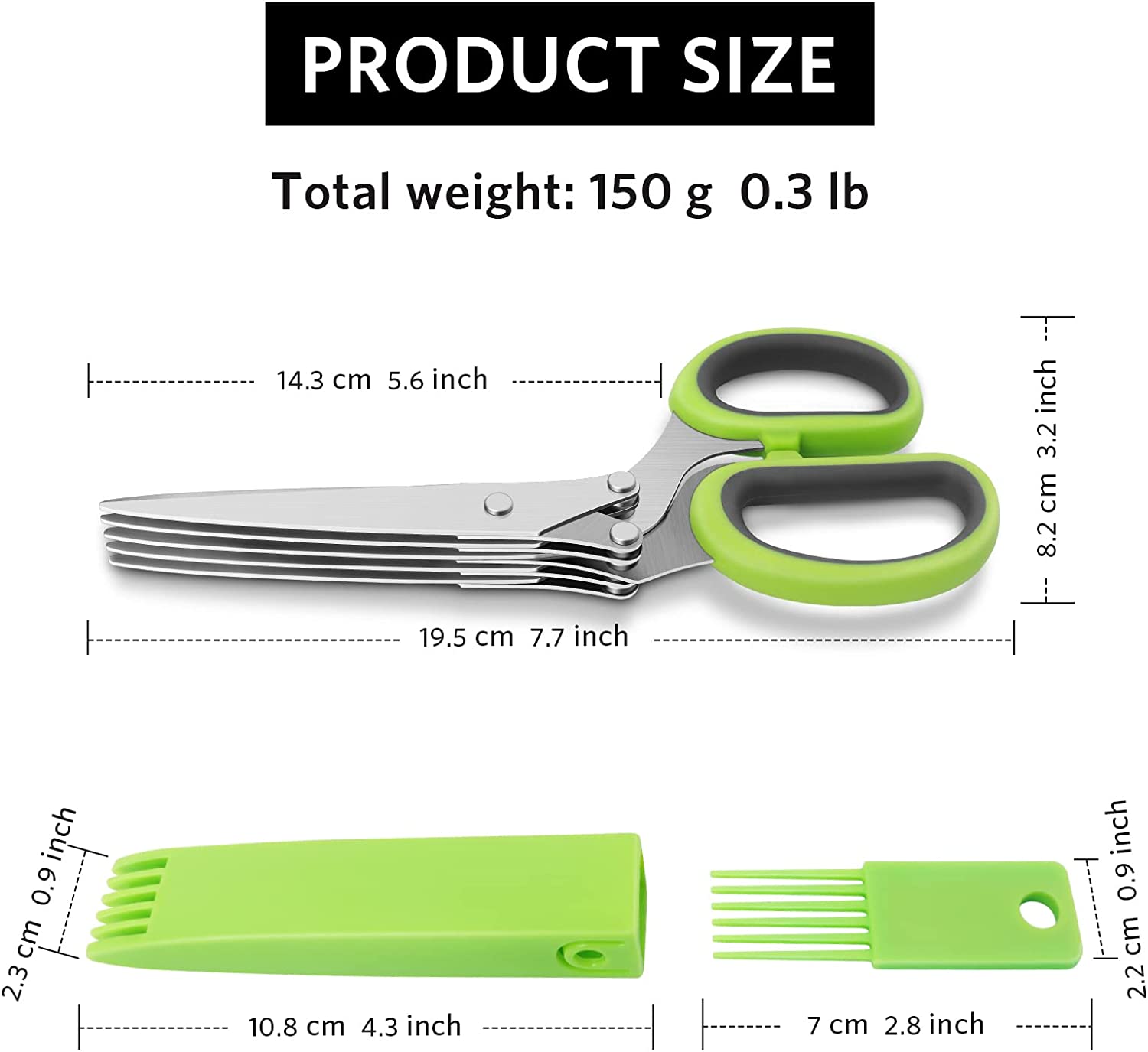 Christmas Hot Sale 48% OFF - 5 Blade Kitchen Salad Scissors - BUY 3 GET 1 FREE NOW