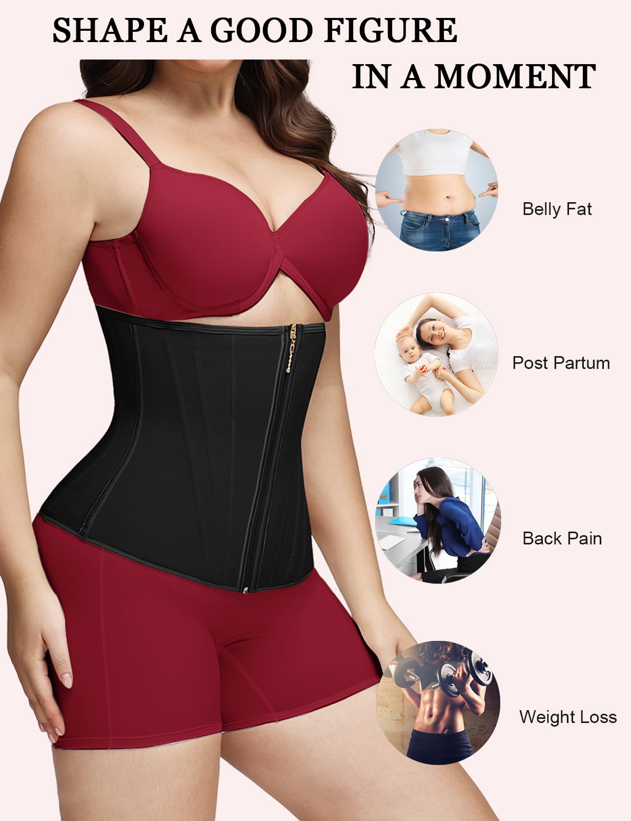 🔥Last Day Promotion 48% OFF-🎁-Women Waist Trainer with Zipper & Hooks