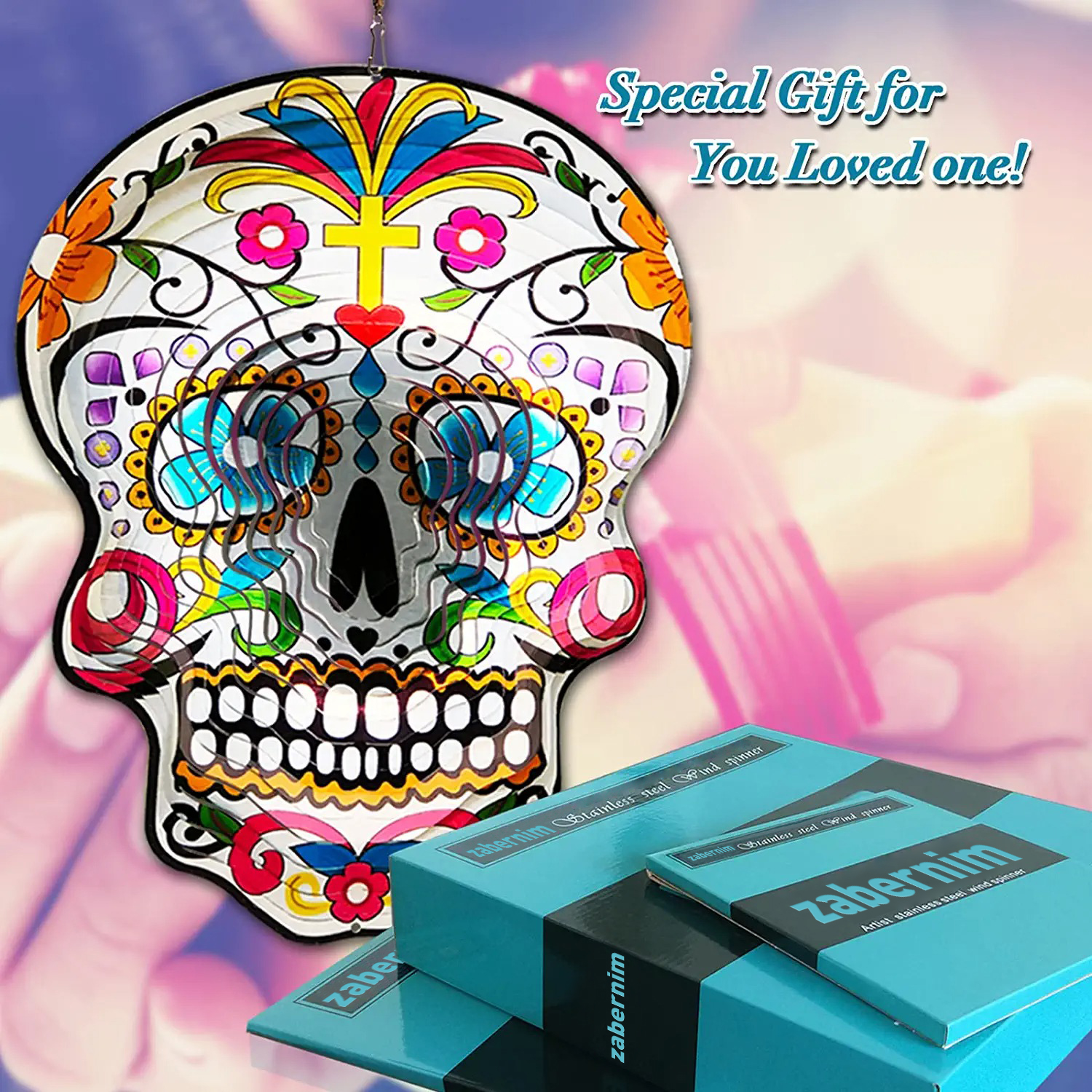 (🔥Hot Sale-Save 49% OFF) 3D Mandala Sugar Skull Wind Sculptures Spinners - Buy 2 Free Shipping