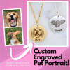 10/10 Handmade Custom Pet Portrait Engraved Photo Necklace