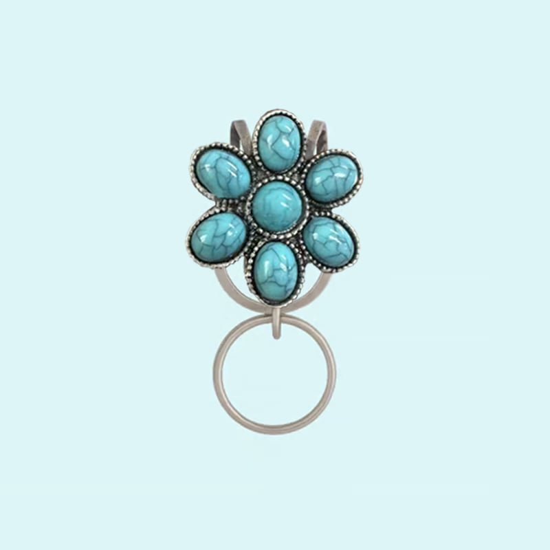🔥Last Day Promotion 70% OFF🌼Turquoise Flower Clip Keychain⚡Buy 2 Get 1 Free