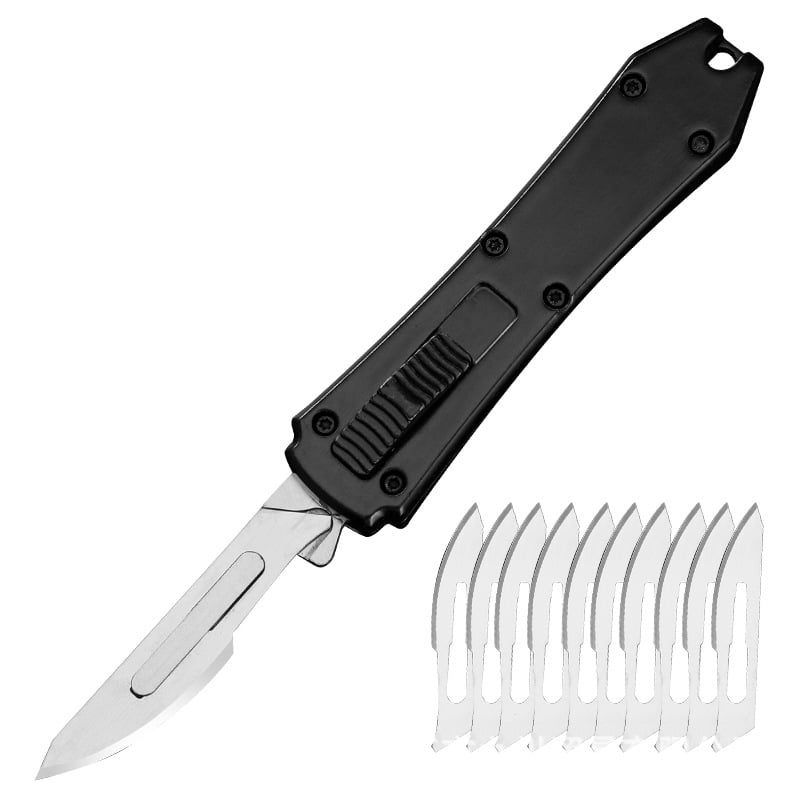 Utility EDC Pocket Retractable Box Cutter With Clip & Replacement Blades