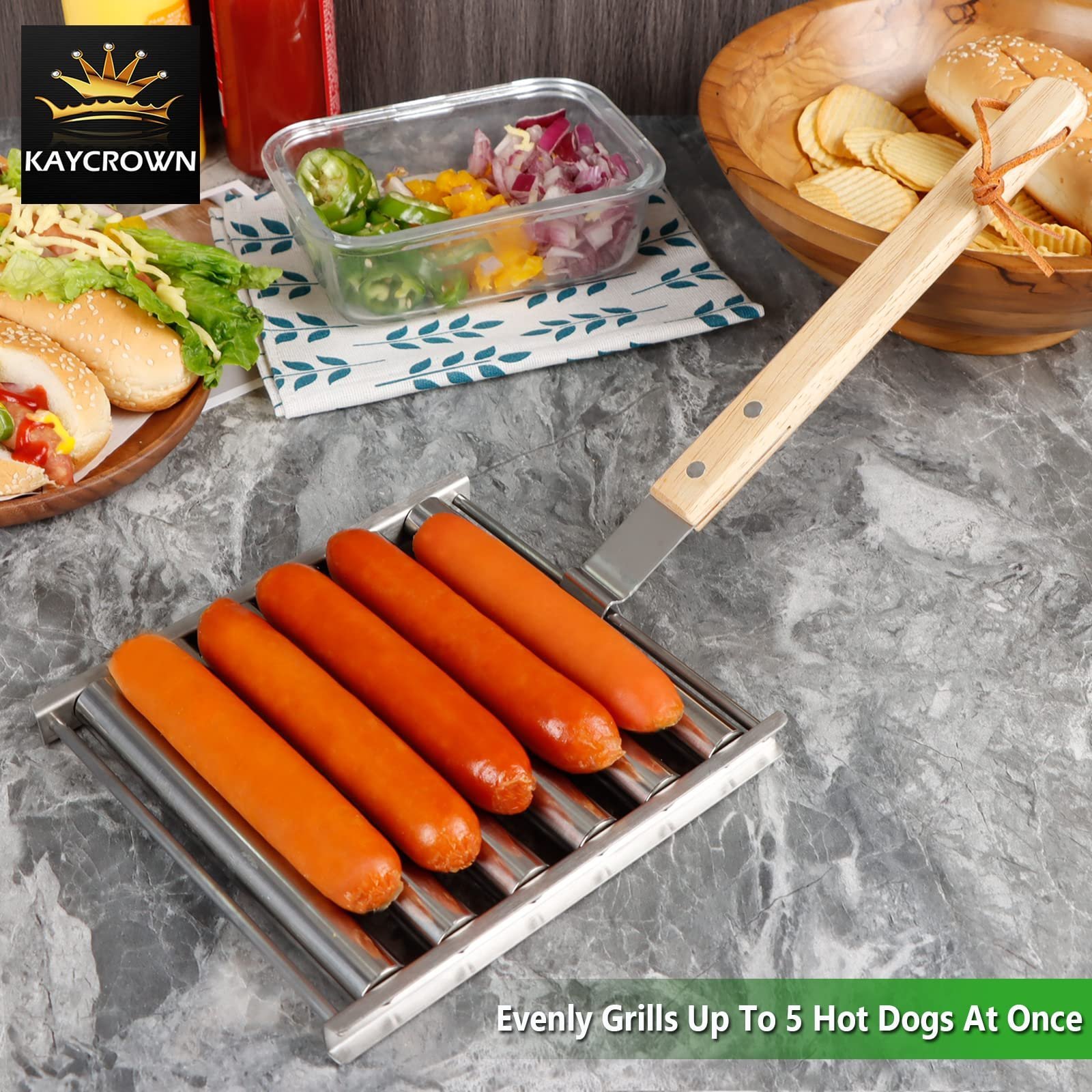 🔥 49% OFF🔥-Hotdog Roller Stainless Steel Sausage Roll Rack