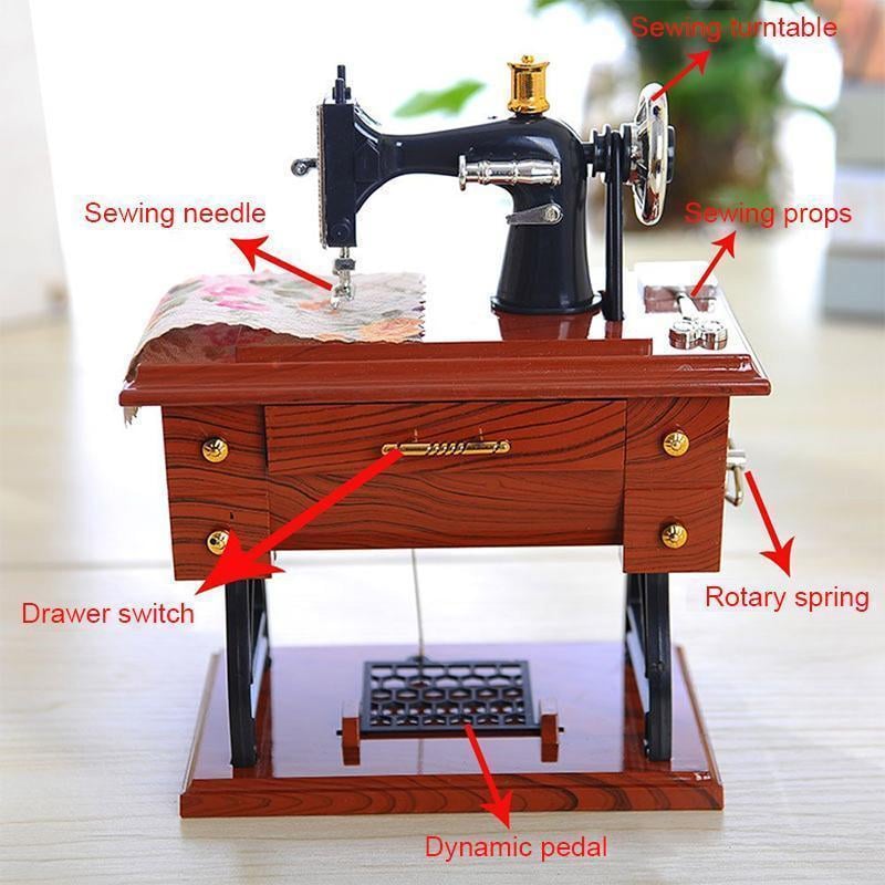 Mini Sewing Machine Music Box