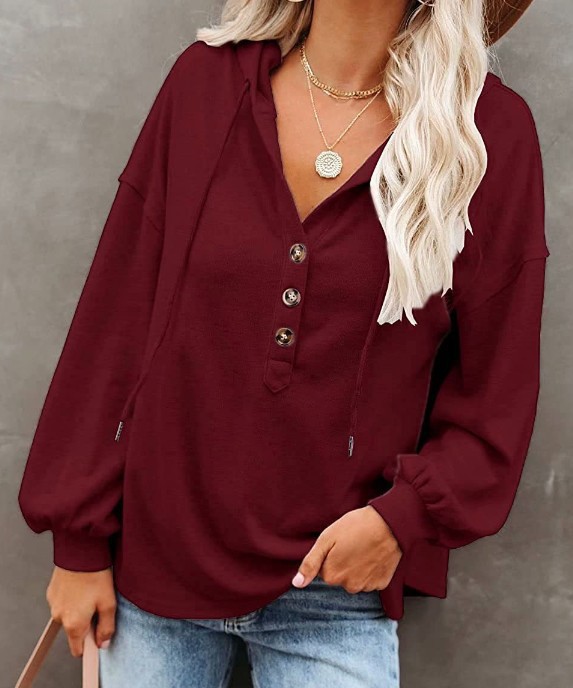[Last Day Promotion 49% OFF] Vintage Solid Color Buttoned Sweatshirt