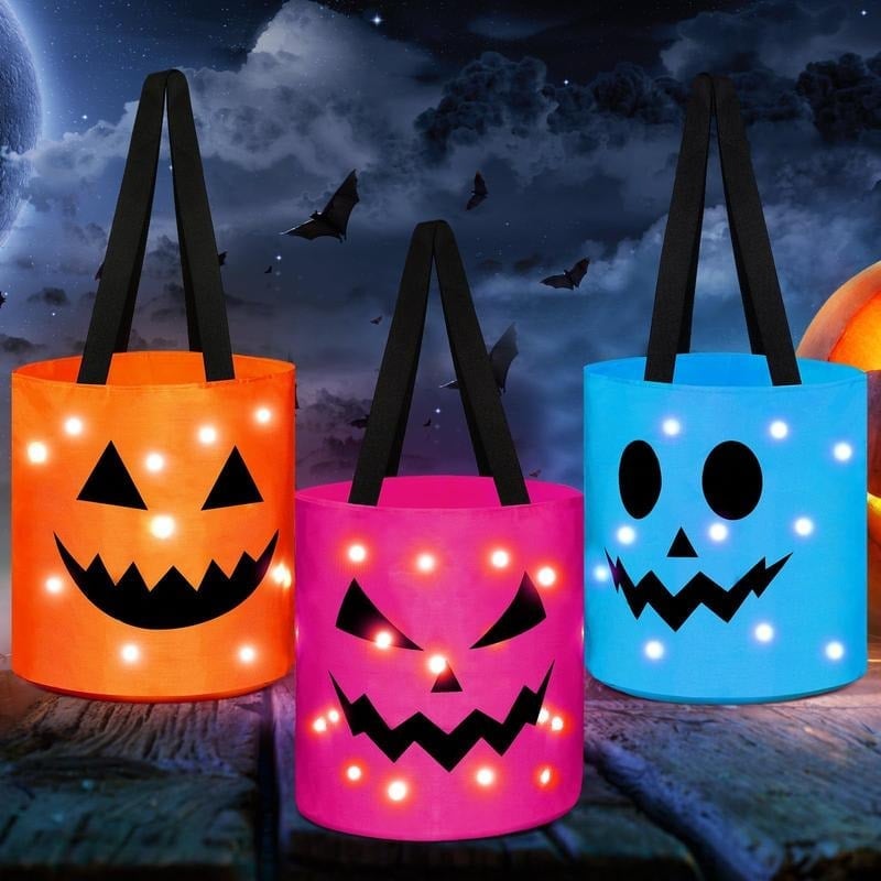 🎃 GlowPump LED Halloween Candy Bags (3 Pcs Set) ✨
