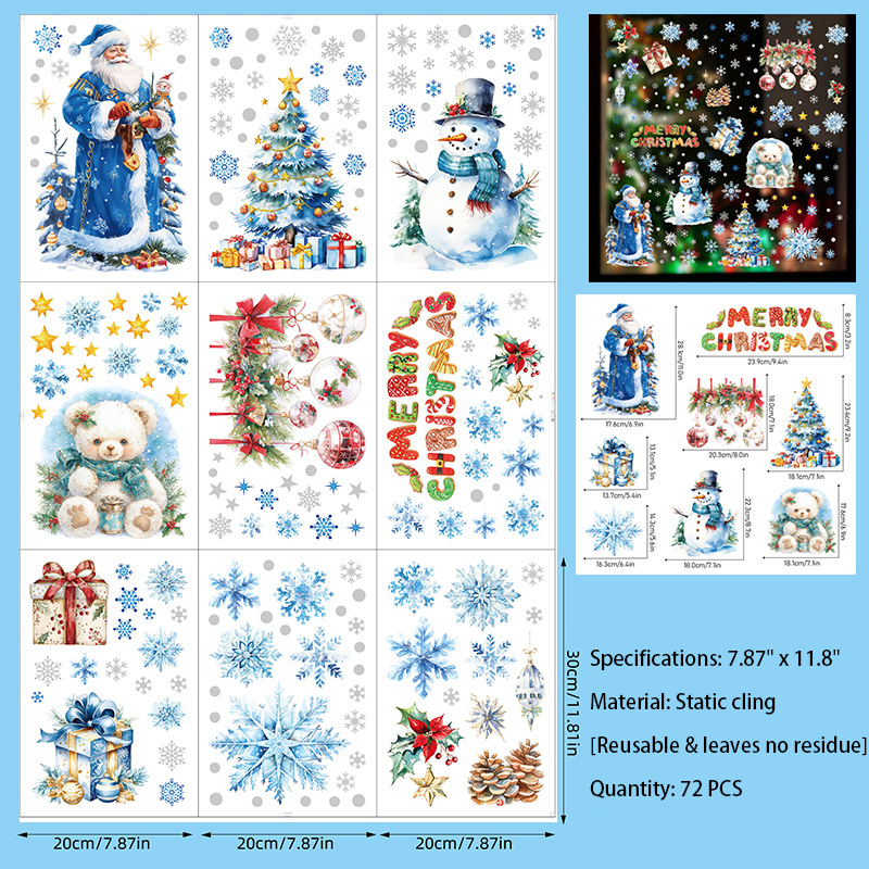 🔥Last Day Sale 59% OFF - 🎄3D Vision Christmas Window Stickers for Glass