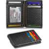 Magnetic Closure Slim Wallet-Microfiber Leather Front Pocket Wallet for Men,RFID Blocking,Holds 12 Cards and Money Clip