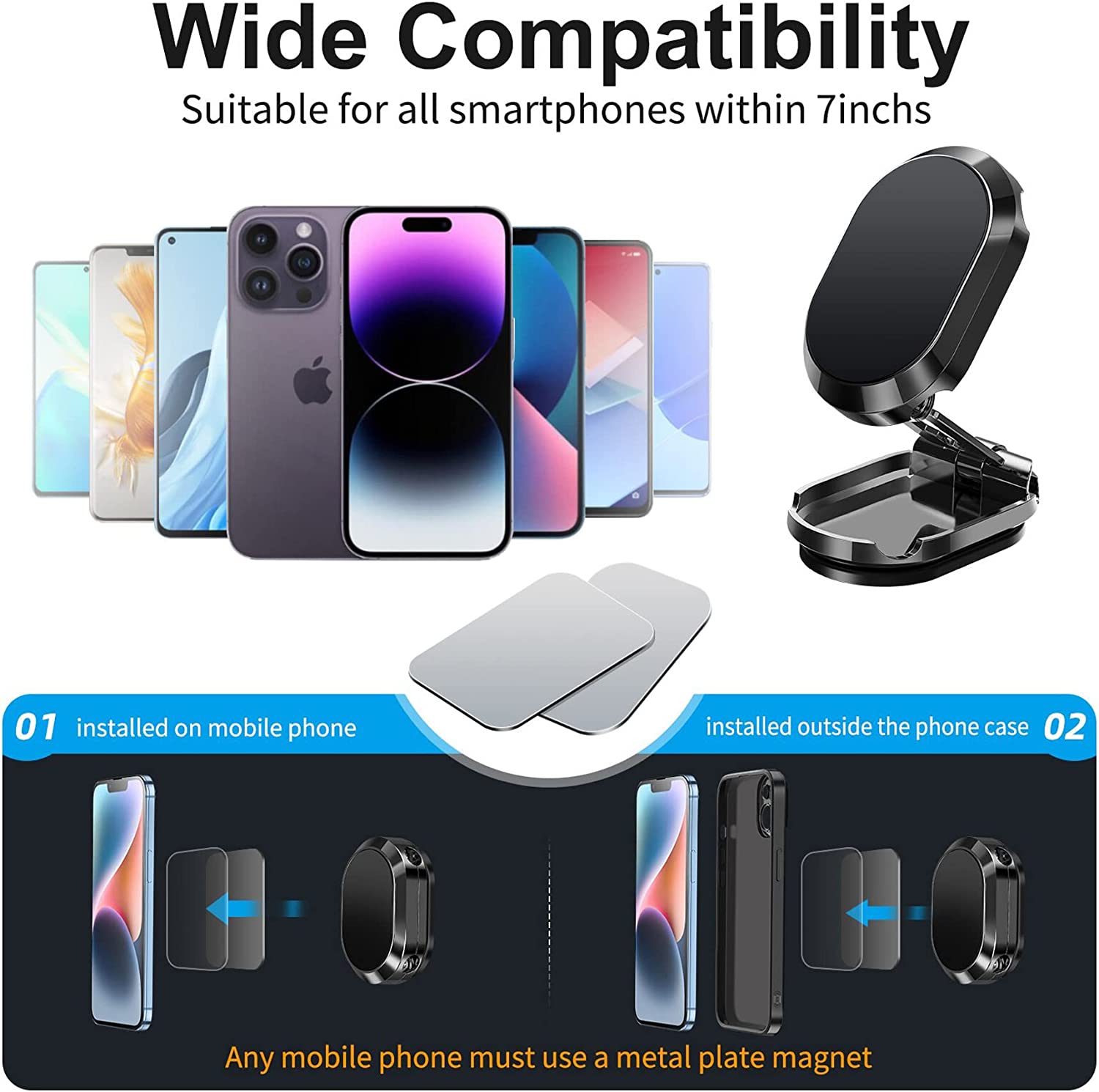 (🎄New Year Hot Sale-50% OFF) 2023 New Alloy Folding Magnetic Car Phone Holder