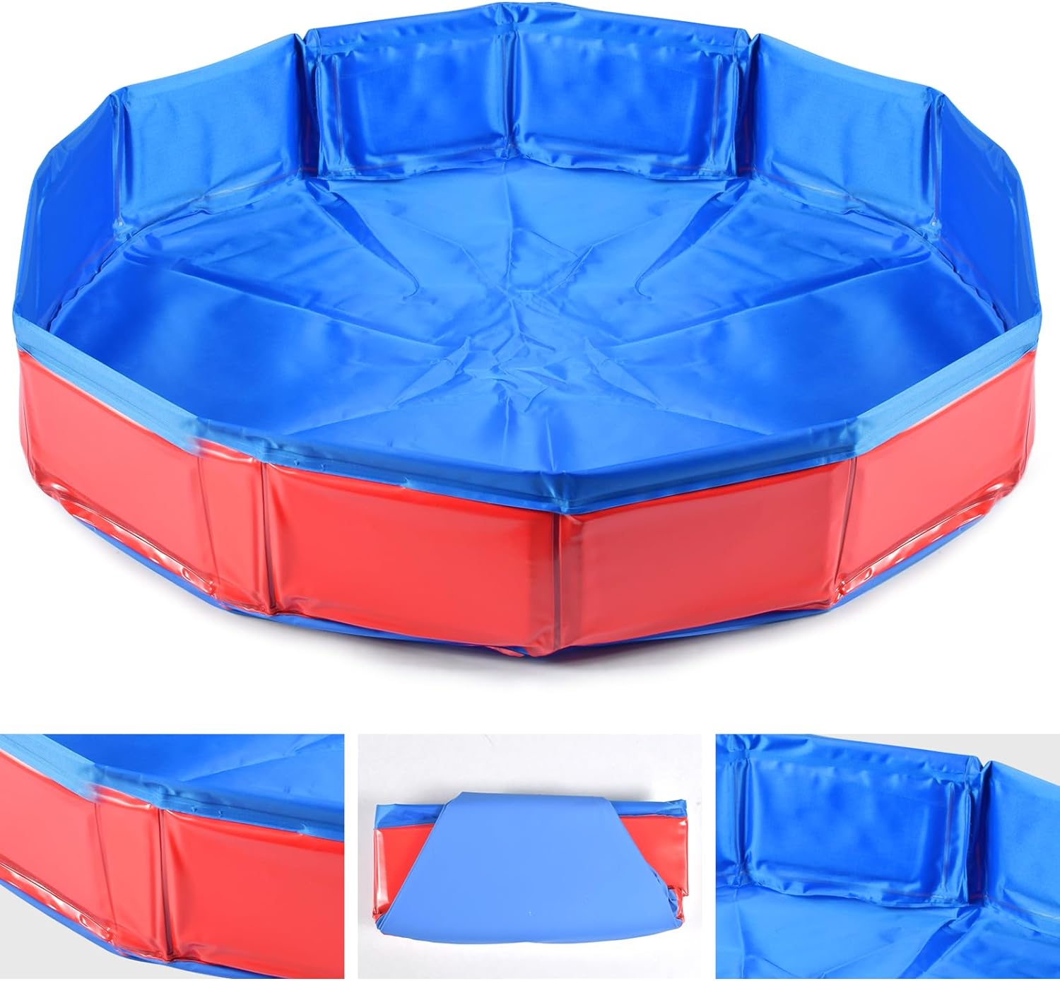 Hundepool für Hunde, Haustiere Planschbecken, Hund Schwimmbecken Tragbare, Faltbarer Swimmingpool mit Ablassventil, Hundebadewanne, Pool Badewanne Wasserbecken, Haustier-Duschbecken, Hunde Pool 50x8cm