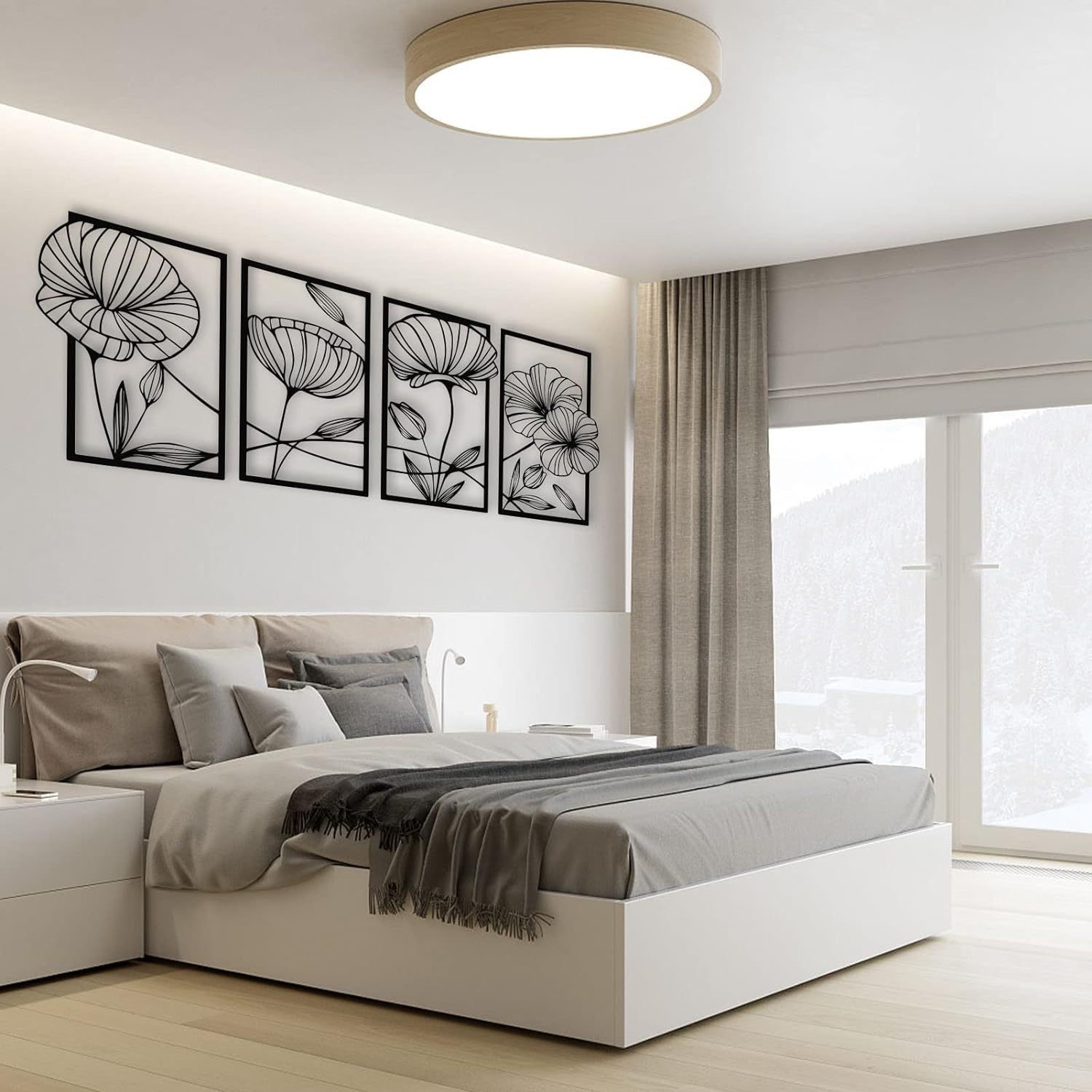 🔥 50% OFF – Limited Time Only!  Minimalist Metal Lotus Wall Art – Zen-Inspired Iron Line Wall Hanging for Home, Bedroom & Living Room Decor