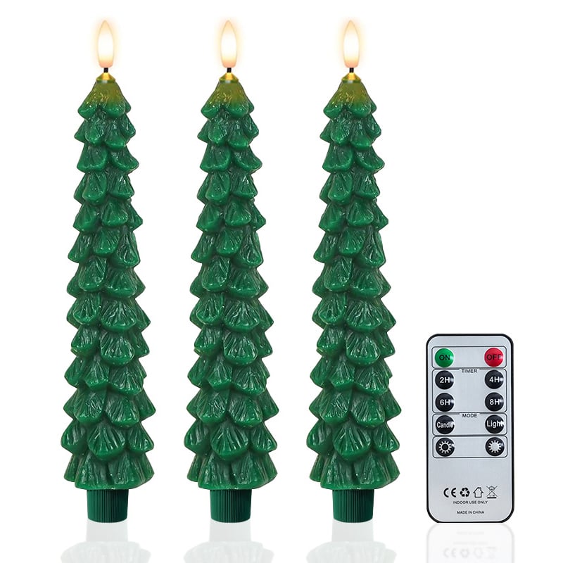 🏆️Letzter Tag 50% Rabatt🌲Flammenlose Stabkerzenlichter für den Weihnachtsbaum mit Fernbedienung