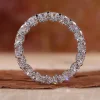 925 Sterling Silver Full Star River Moissan Diamond Ring