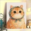 DIY Oil Painting Scarf Kitten Series（Solid wood frame）