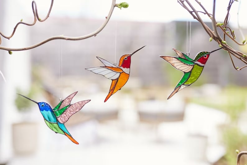 🔥Last Day Promotion 48% OFF-🎁-Hummingbird suncatcher window hangings -hummingbirds Bird lover gift bird decor