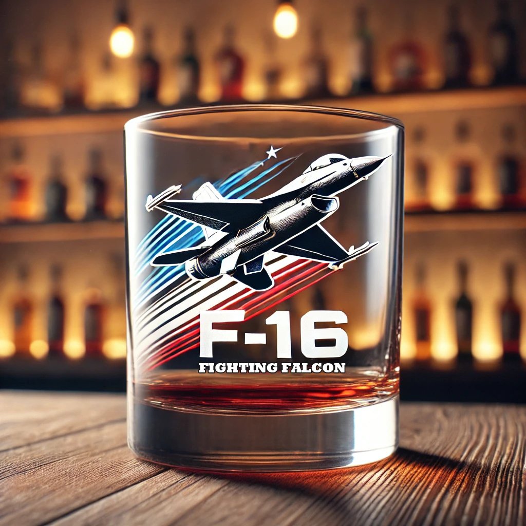 Air Force Fighter Theme Whiskey Glass