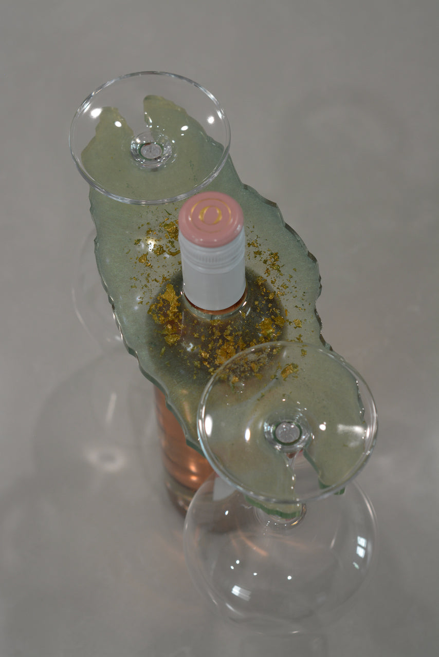 Gold Leaf Wine Glass Holder