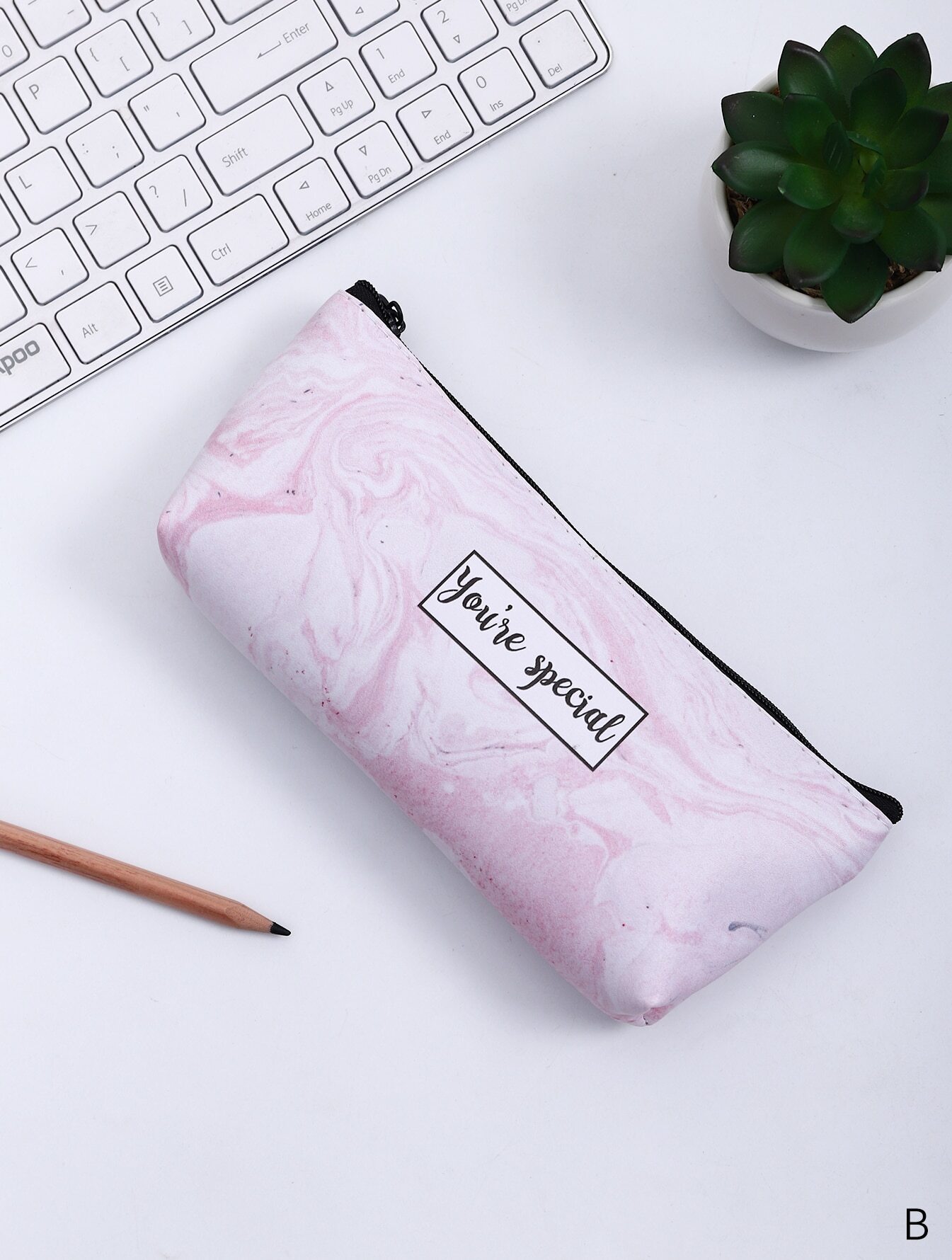 Slogan Print Pencil Case 1pc