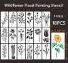 Reusable Wildflower Floral Painting Stencil