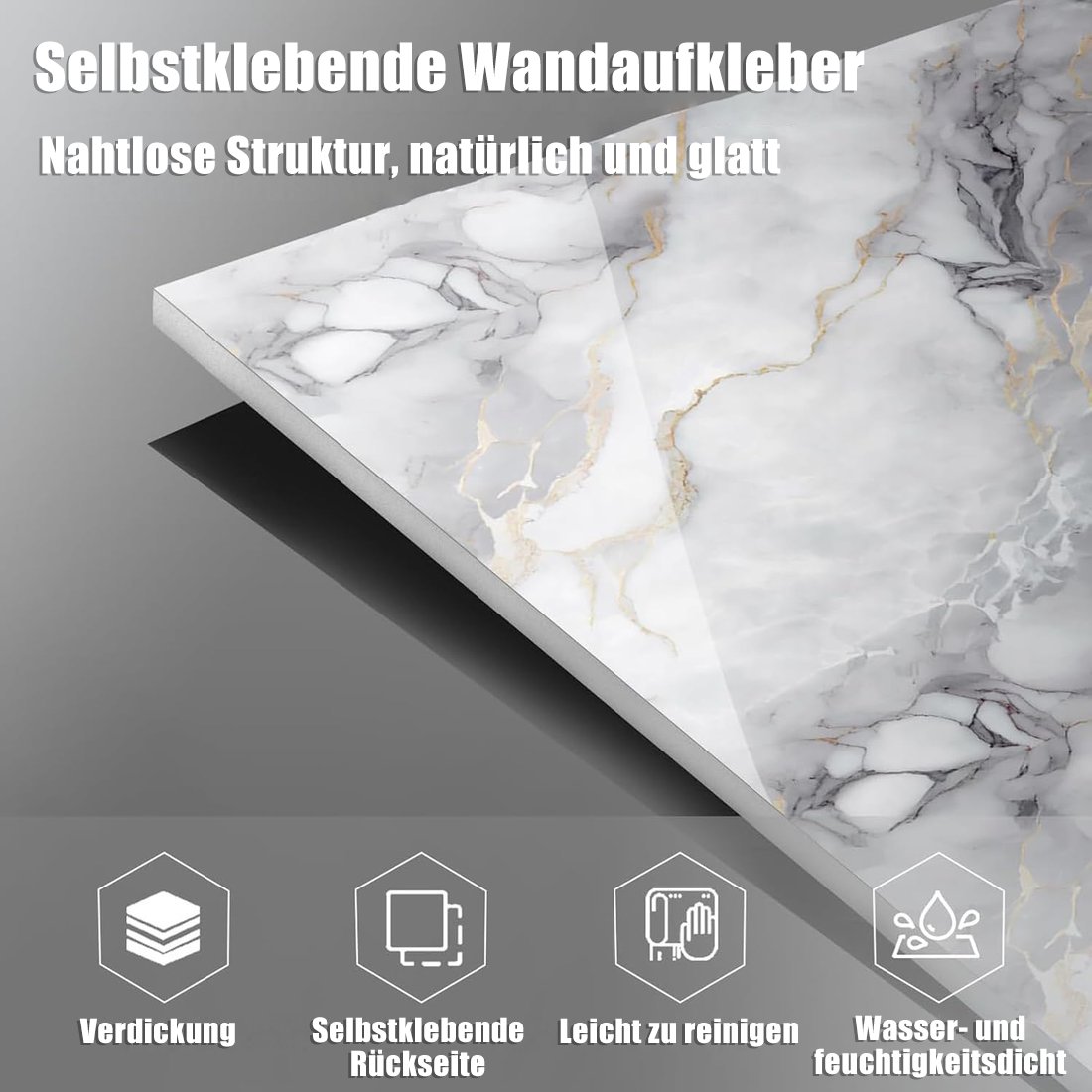 🔥10 Stück Marmor-Wandpaneele zum Abziehen und Aufkleben, wasserfest(Sie können es selbst zusammenbauen! )
