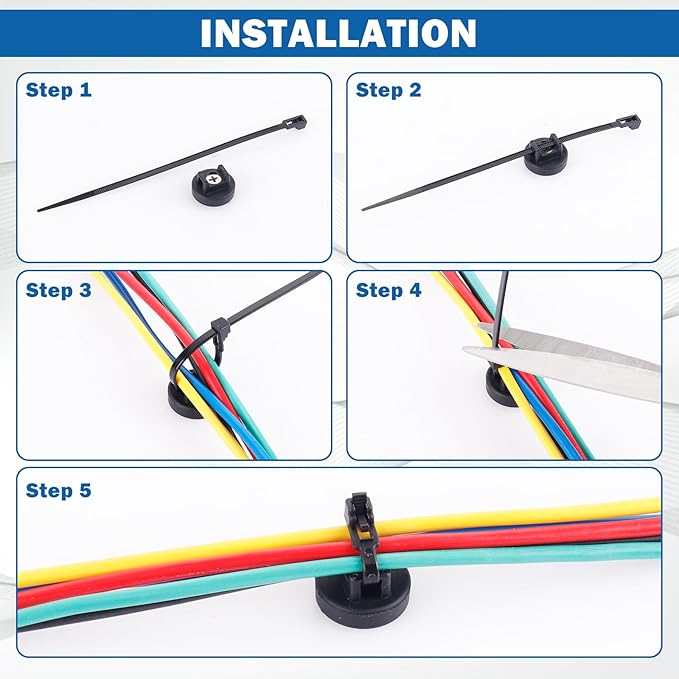 🎁TikTok Last Day Sale - 70% OFF🎉Magnetic Cable Zip Tie Mount Kit – Smart, Flexible Cable Management for Every Space
