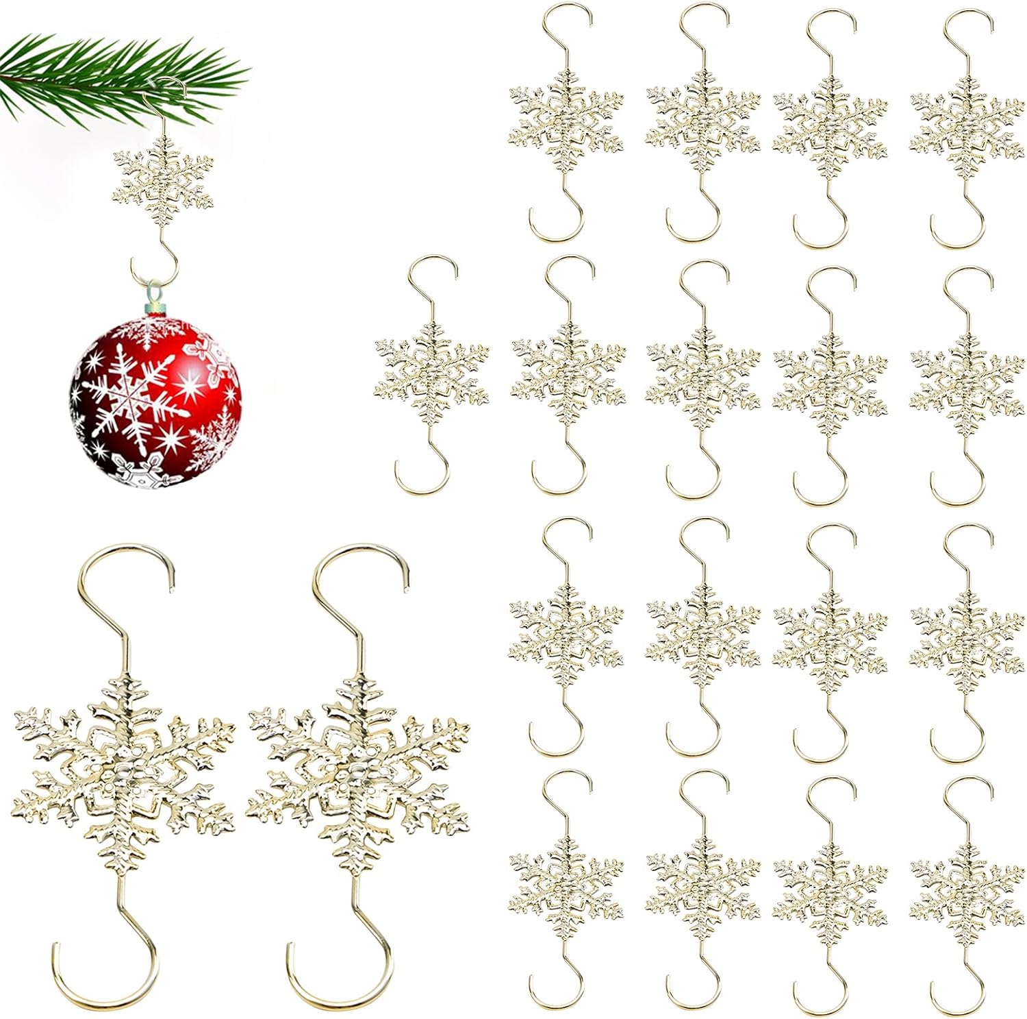 💥LAST DAY SALE 50% OFF💥Christmas S-Hooks with Snowflake(20pcs)