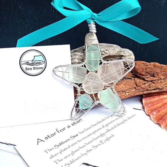 ⭐Sea Glass Star Gift❤️bring joy and good fortune🧡