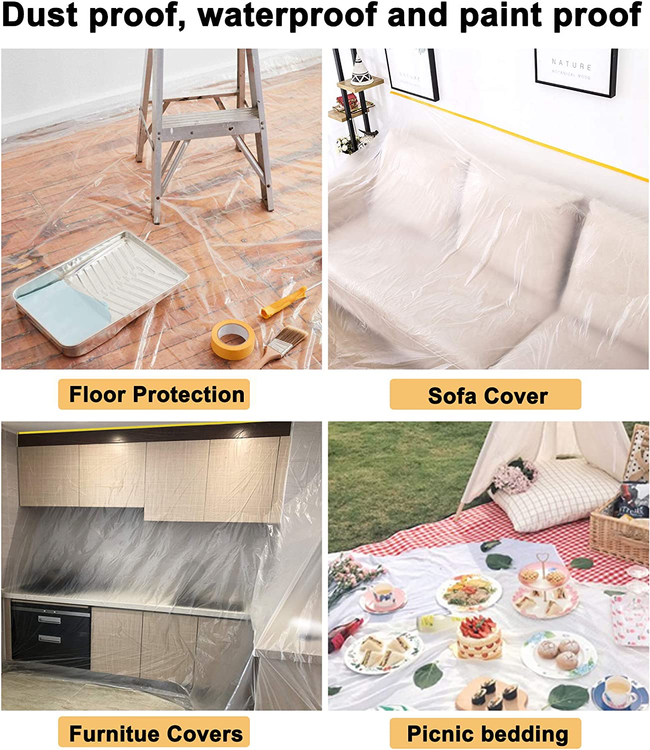 (🔥Last Day Promotion- SAVE 48% OFF)5.9 x 65 Feet Waterproof Protective Masking Film(BUY 2 GET FREE SHIPPING)