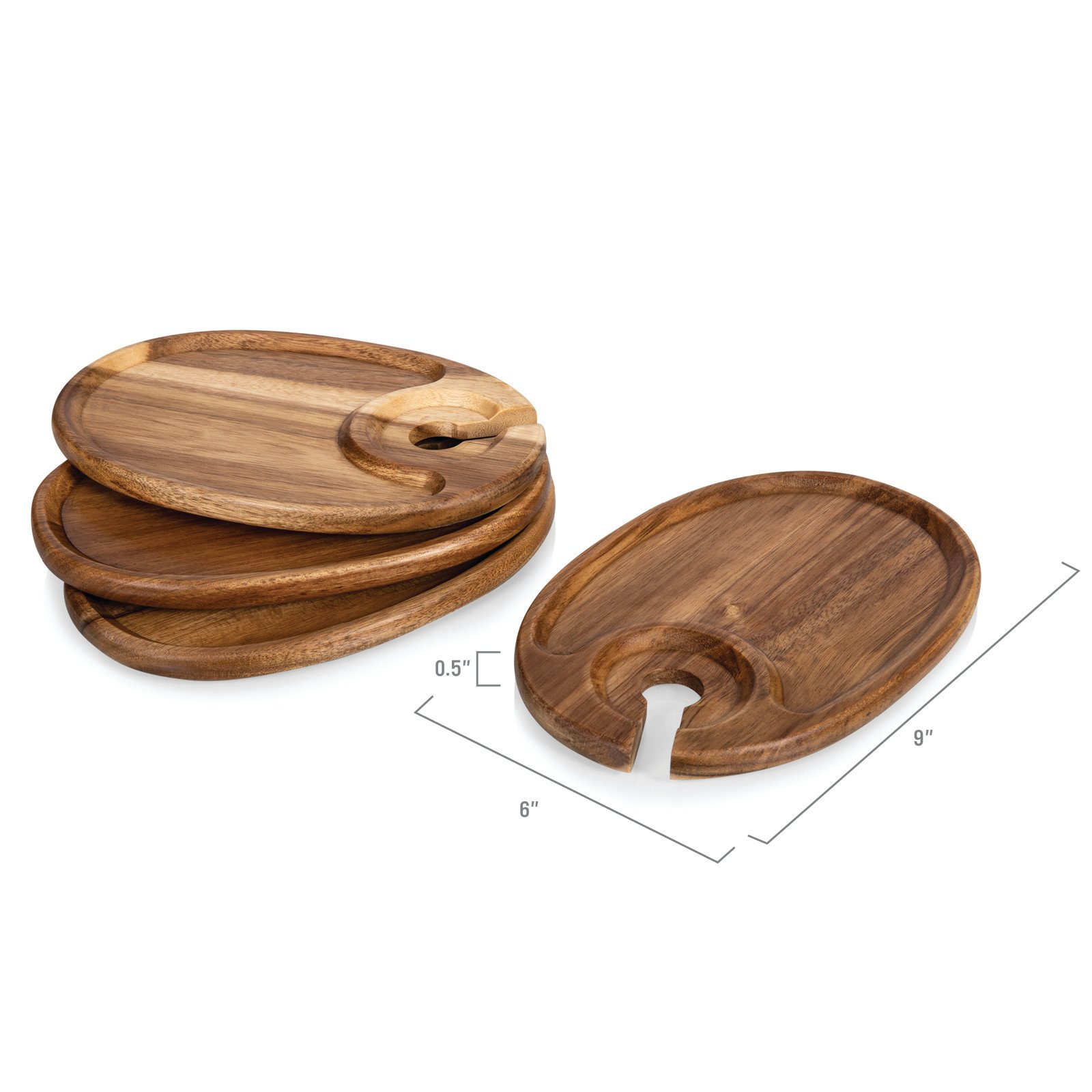Upgraded Appetizer Plate with Wine Glass Holder