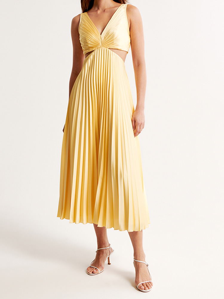 🔥Last Day Promotion 50% OFF🔥Pleated Cutout Maxi Dress