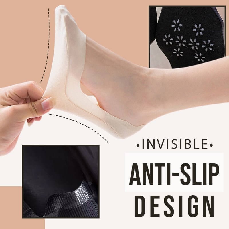 (❤Mother's Day Sale - Save 50% OFF) 3Pcs Invisible Non-slip Ice Silk Socks & Never Fall Off, 3 Pairs