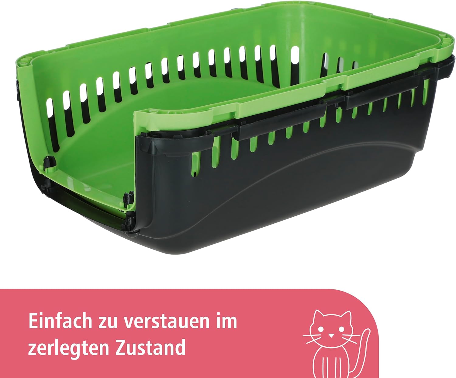 Kerbl 81346 Transportbox Expedion (Tiertransportbox Haustiere Katzen Hunde Kaninchen) aus Kunststoff 45x30x30 cm Mocaccino/Creme