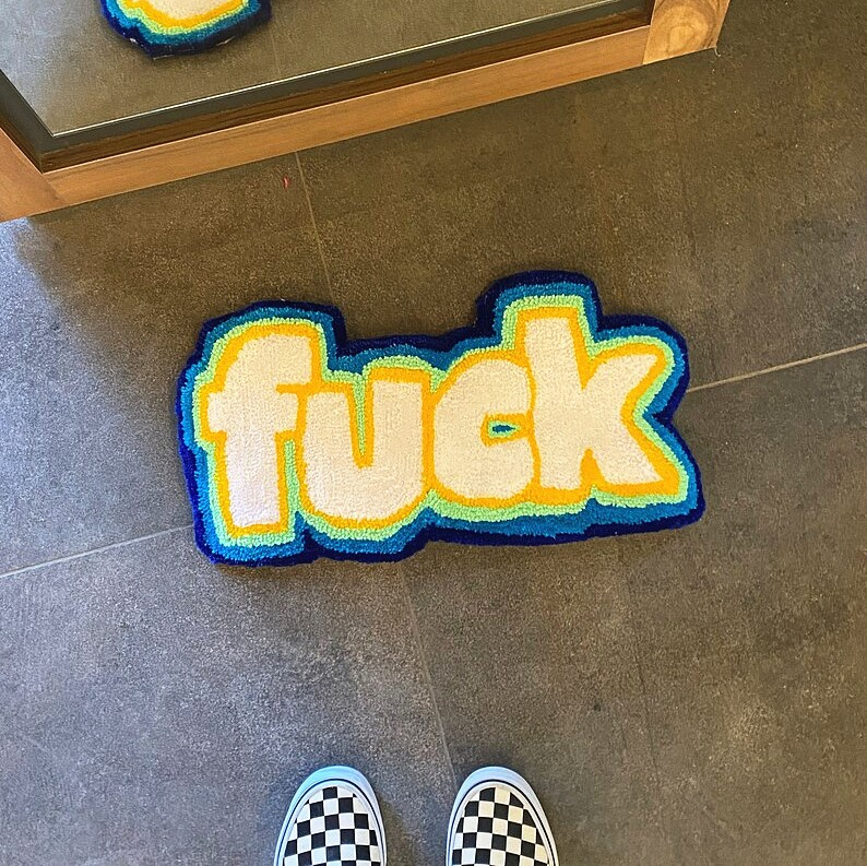 F*ck Colorful Tufted Rug