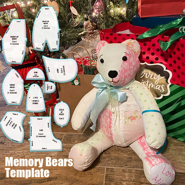 Memory Bear Template Ruler Set(10 PCS) - With Instructions