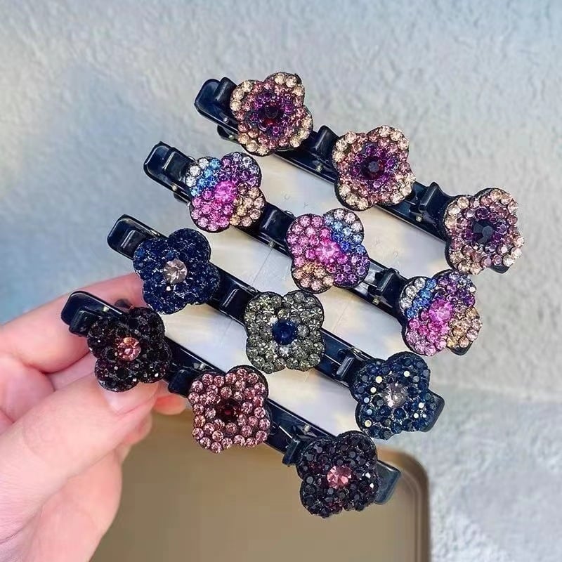 (🎄Christmas Big Sale -50% OFF)🌸Sparkling Crystal Stone Braided Hair Clips