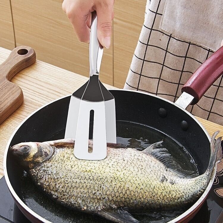 (🔥Discount this week - 70% OFF)Multifunctional Frying Spatula Steak Clip 304 Stainless Steel