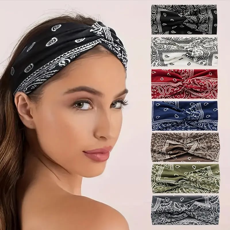 🎁TikTok Last Day Sale - 70% OFF🔥Boho Paisley Printed Wide HeadBand🎉Buy 2 Get 1 Free