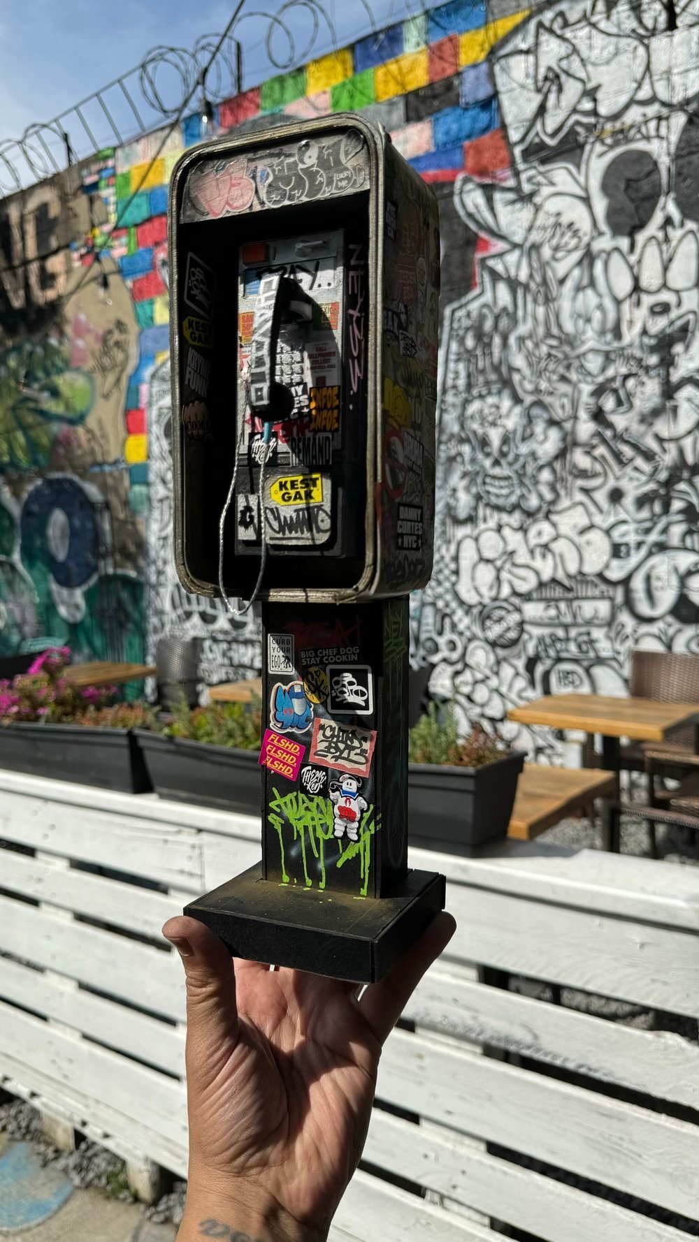 Miniature American Payphone in 1:12 Scale For Action Figure Displays / Toy Photography