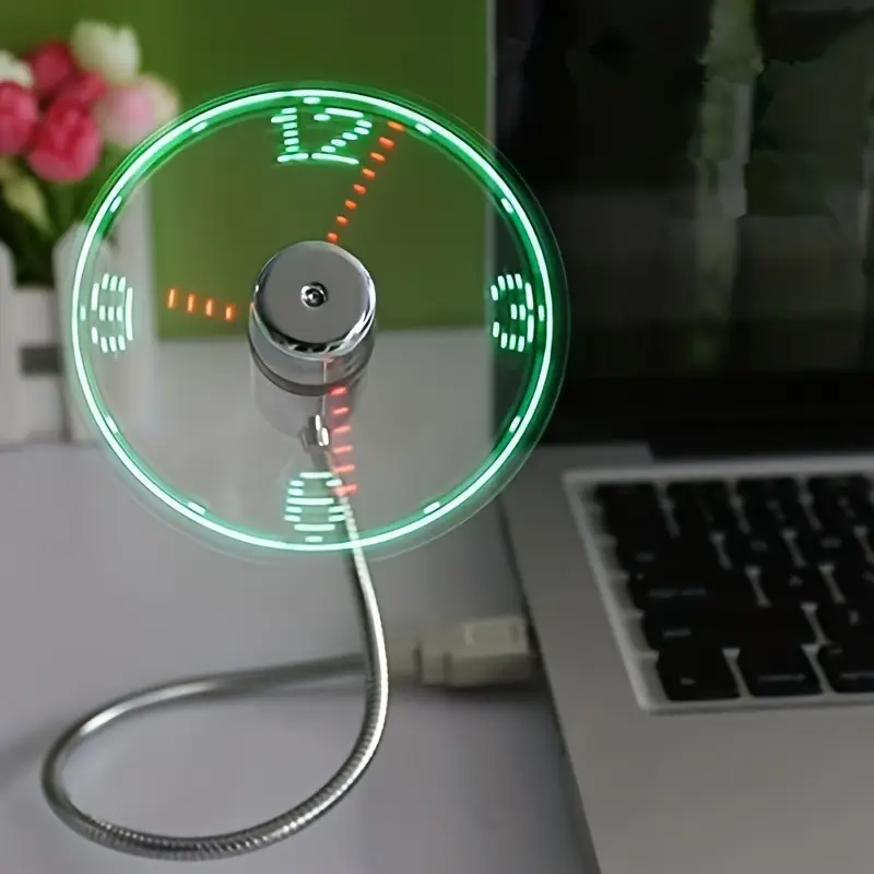 LED Display Clock Fan