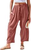 🎁 Letzter Tag Aktion 50% RABATT– Damen Leinenhose mit weitem Bein und Taschen