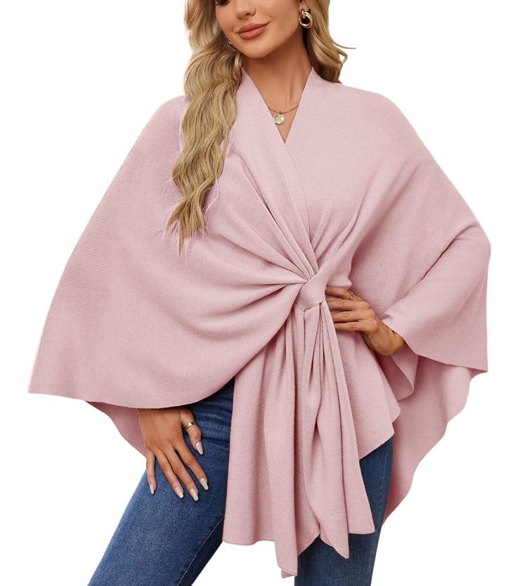 🎄TikTok Christmas Sale - 70% OFF🎉Elegant Shawl Wraps Soft Open Front Poncho Sweater