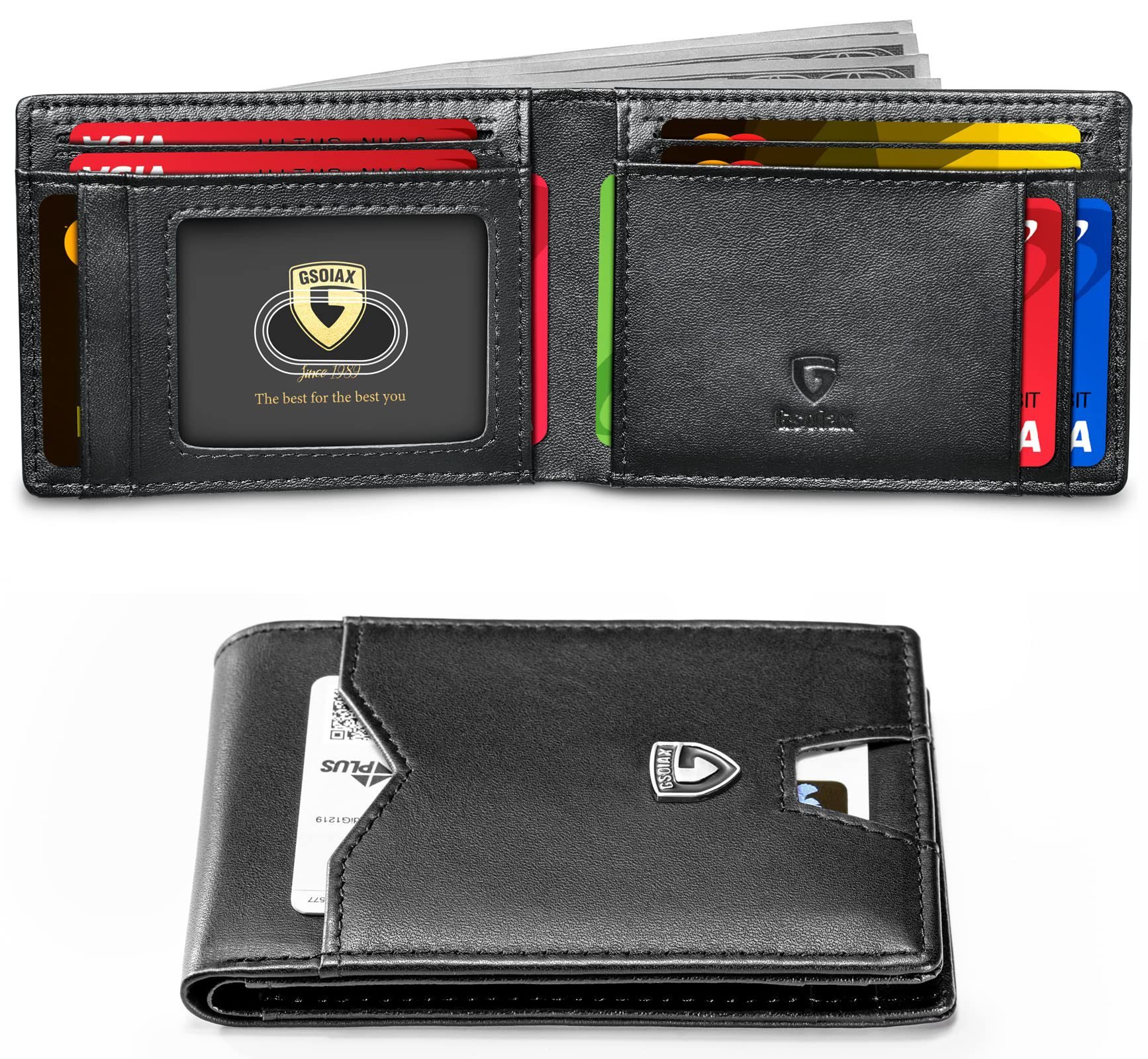 🔥Father's Day Promotion 70% OFF💥Men's Slim Leather RFID Blocking Wallet - Minimalist Carbon Fiber Bifold