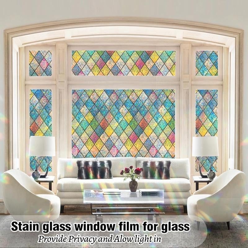 💖Hot 48% OFF🌹🌈 Rainbow Stained Glass Window Film