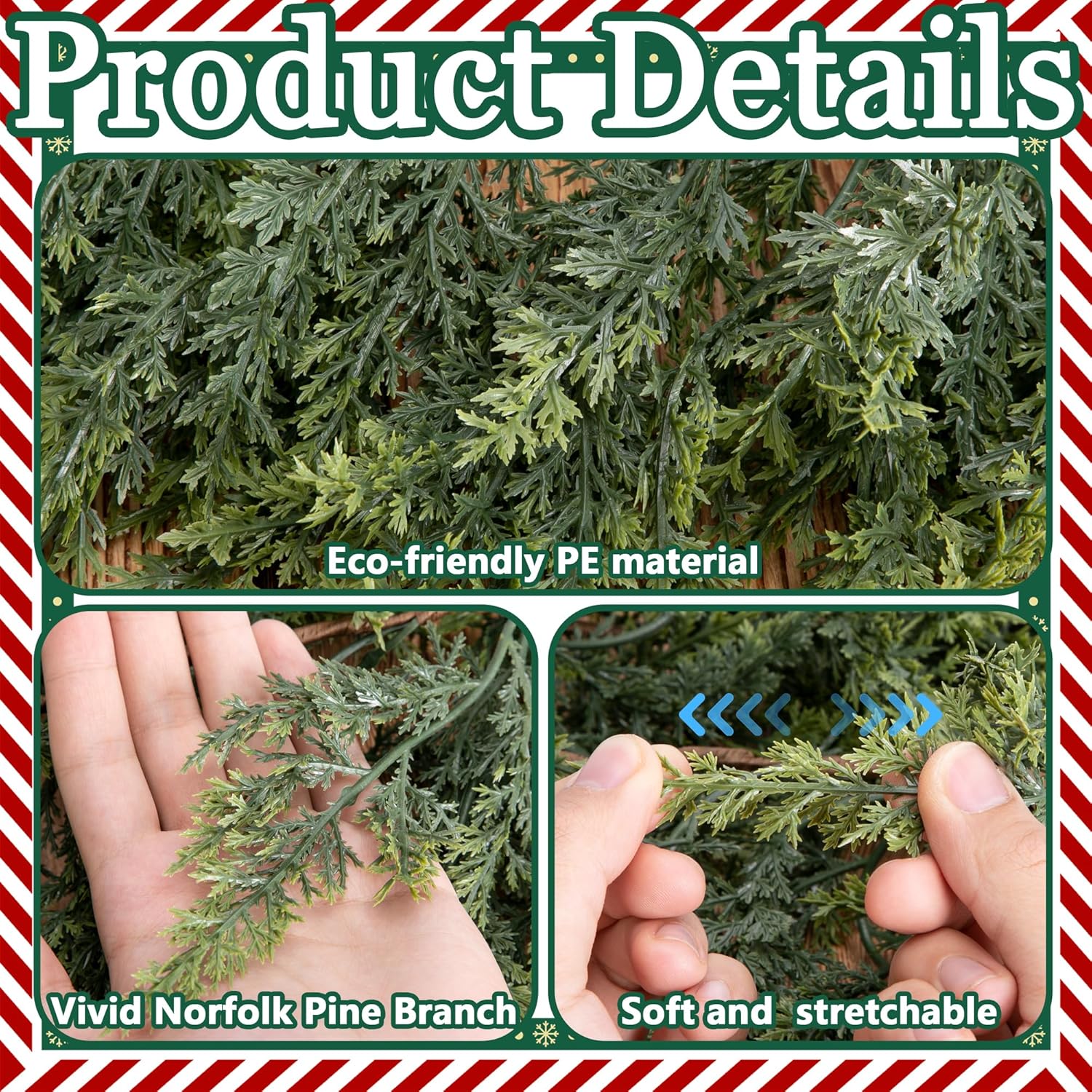 🎁TikTok Last Day Sale - 70% OFF🔥6 Ft 2Pcs Realistic Artificial Cedar Pine Garland