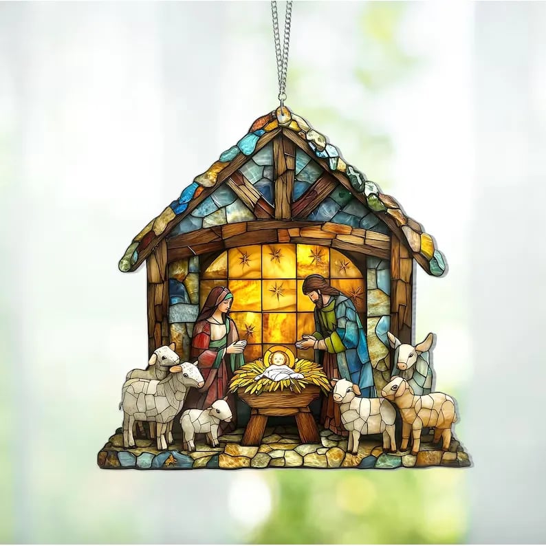 🎄Christmas Home Decor-Nativity Jesus Christ Decoration Suncatcher