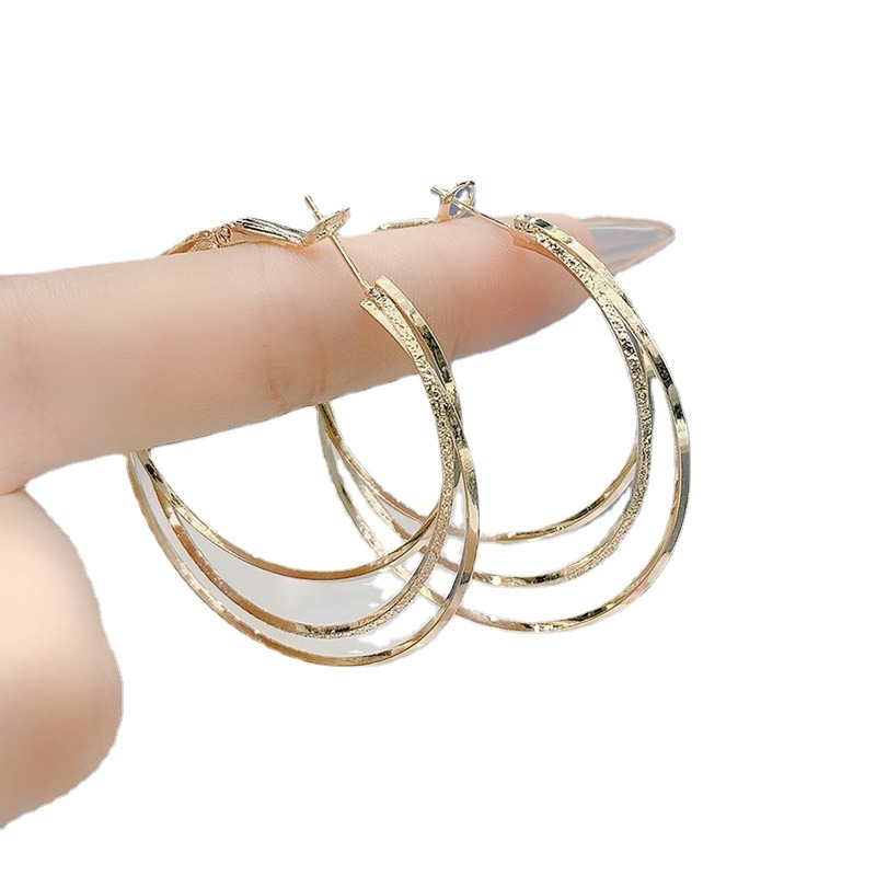 Triple Ring Hoop Earrings