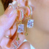 Double layered tassel elegant earrings