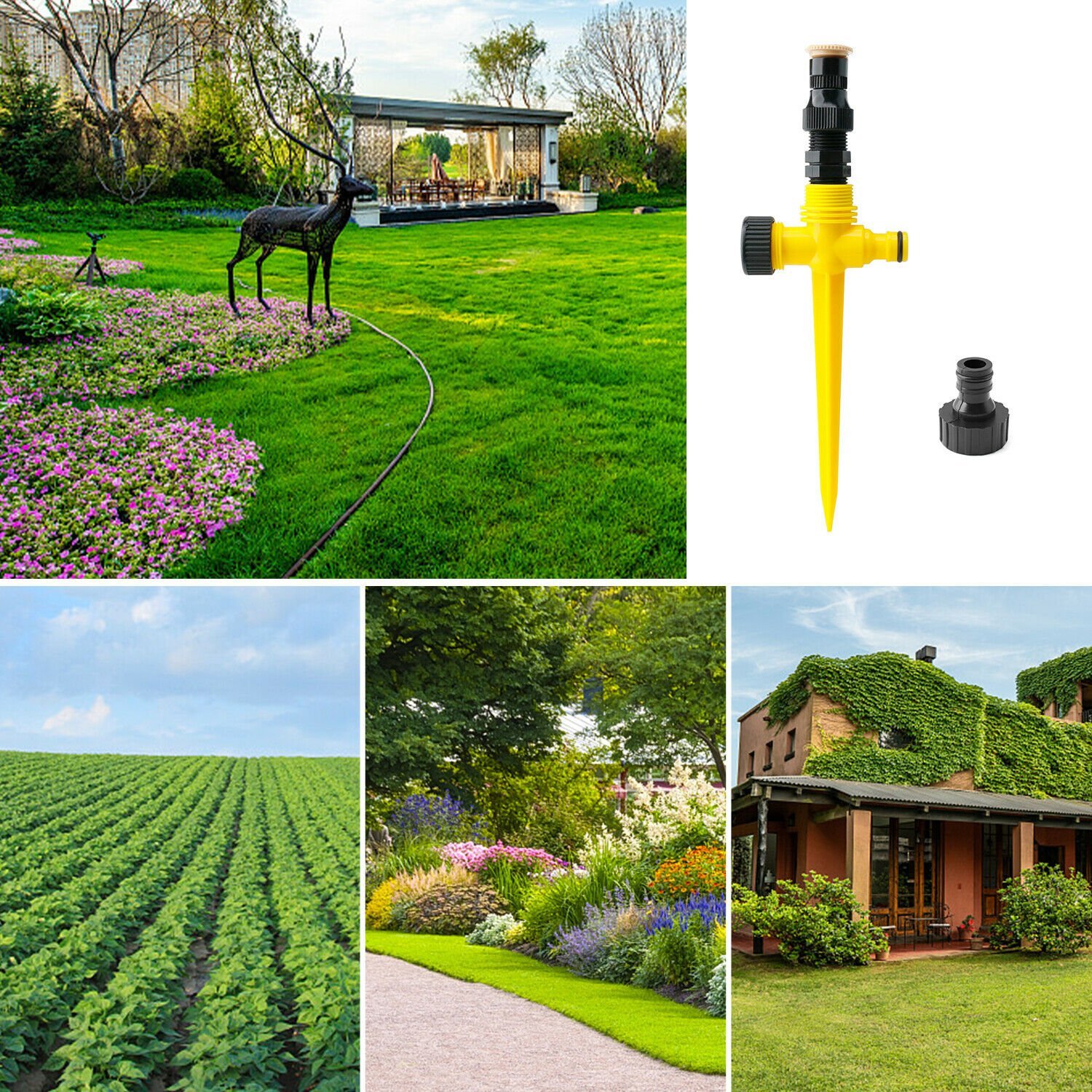 🔥(Last Day Promotion - 50% OFF) 360° Rotation Auto Irrigation System Garden Lawn Sprinkler Patio-BUY 2 GET 2 FREE