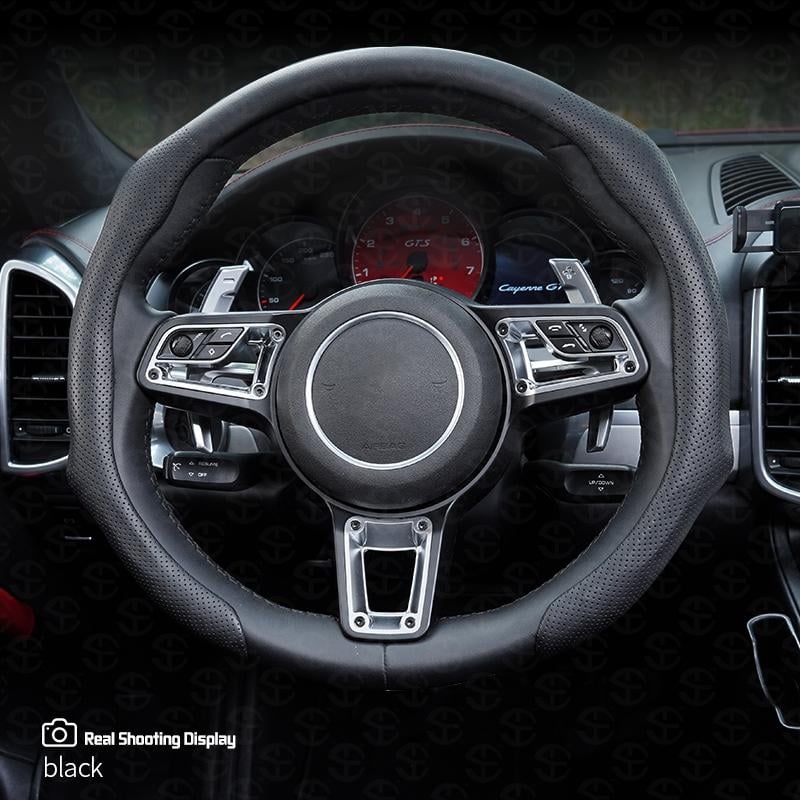 ⏰LAST DAY SALE 50% OFF💥Nappa Leather car Steering wheel Cover